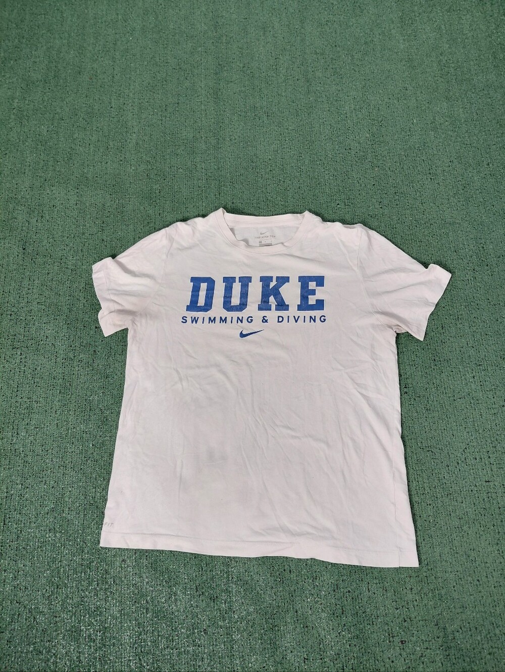 Nike Dri Fit Duke Blue Devils Swimming & Diving College NCAS Sports White T Shir